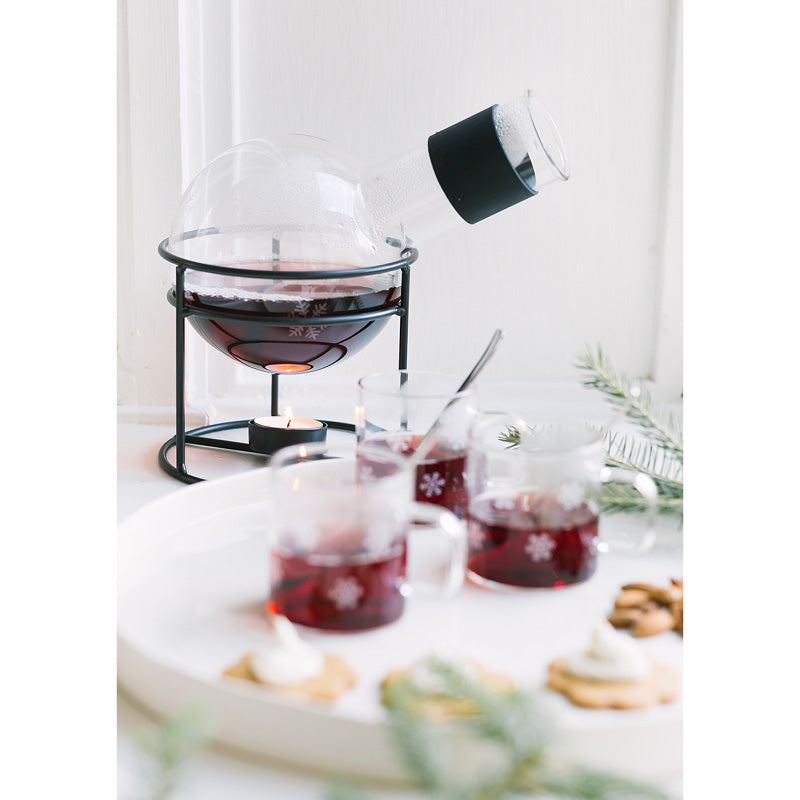 Snow star mulled wine warmer 1.3 L, Glass-Iron